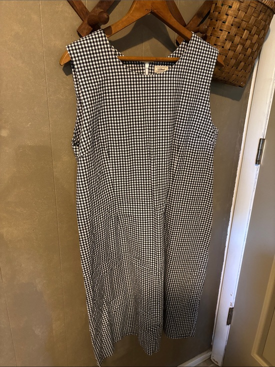 L.L. Bean Dresses & Skirts - L.L. Bean Black and White Gingham Sleeveless Shift Dress